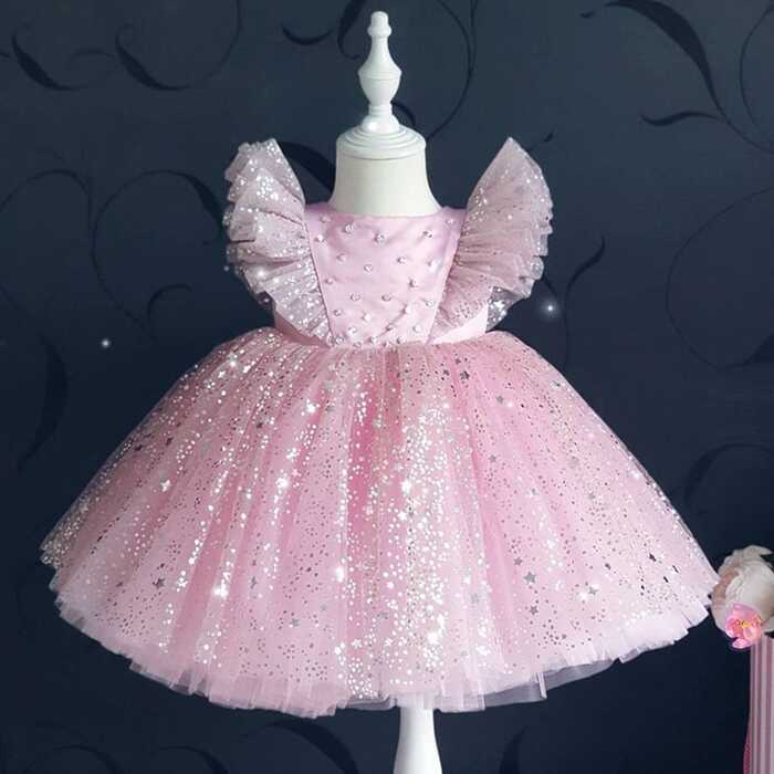 Baju Baby Girl Dress Girl Ball Gown Tutu Princess Dress Sequin Bow ...