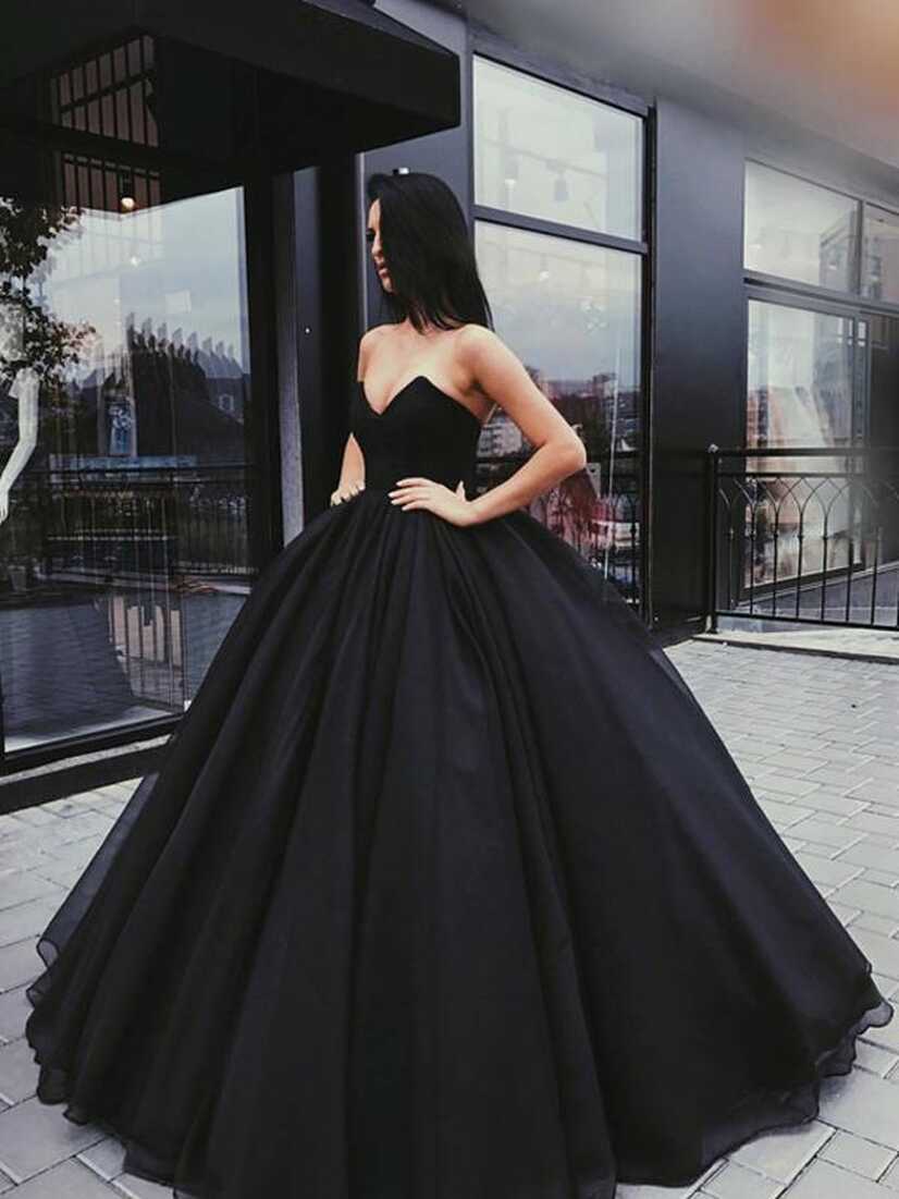 Ball Gown Black Prom Dress Cheap Long Princess Prom Dress #ER022 ...