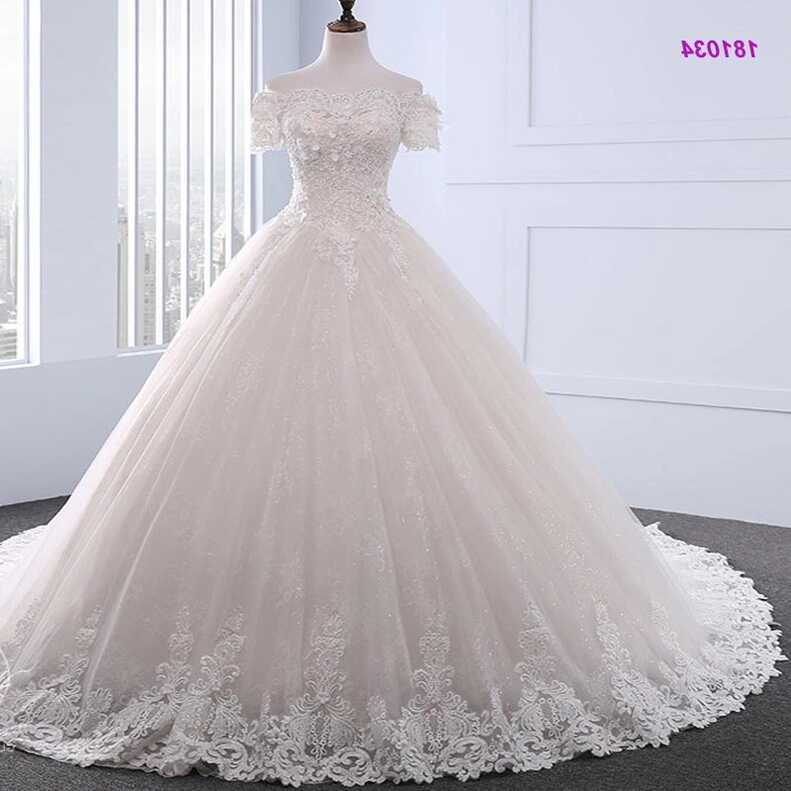 Ball Gown Princess Wedding Dress off-Shoulder Beading Bodice Lace ...