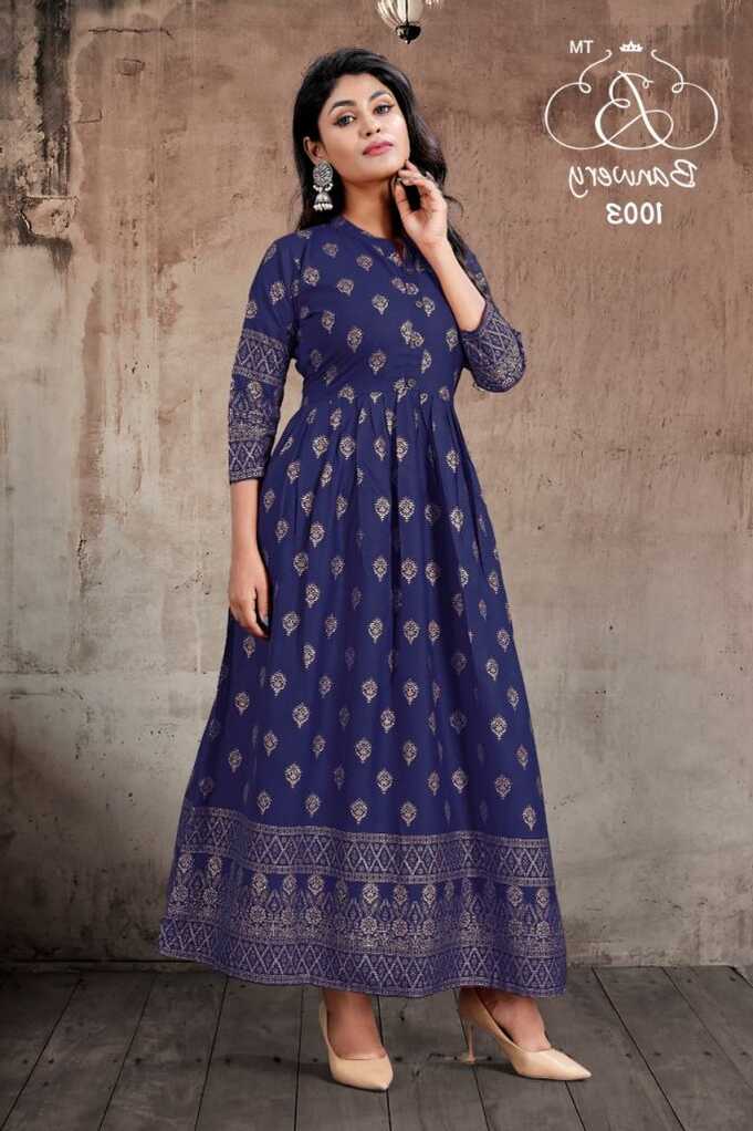 Banwery Presents Pari Vol 1 Rayon Fancy Long Kurti Collection ...