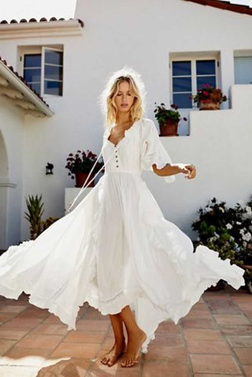 Beach Bliss Maxi Dress | White women dresses, White boho dress ...