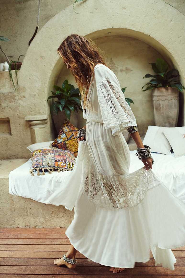 Beach Dress, Cover up Dress,, Maxi Boho Dress, White Lace Sophia ...