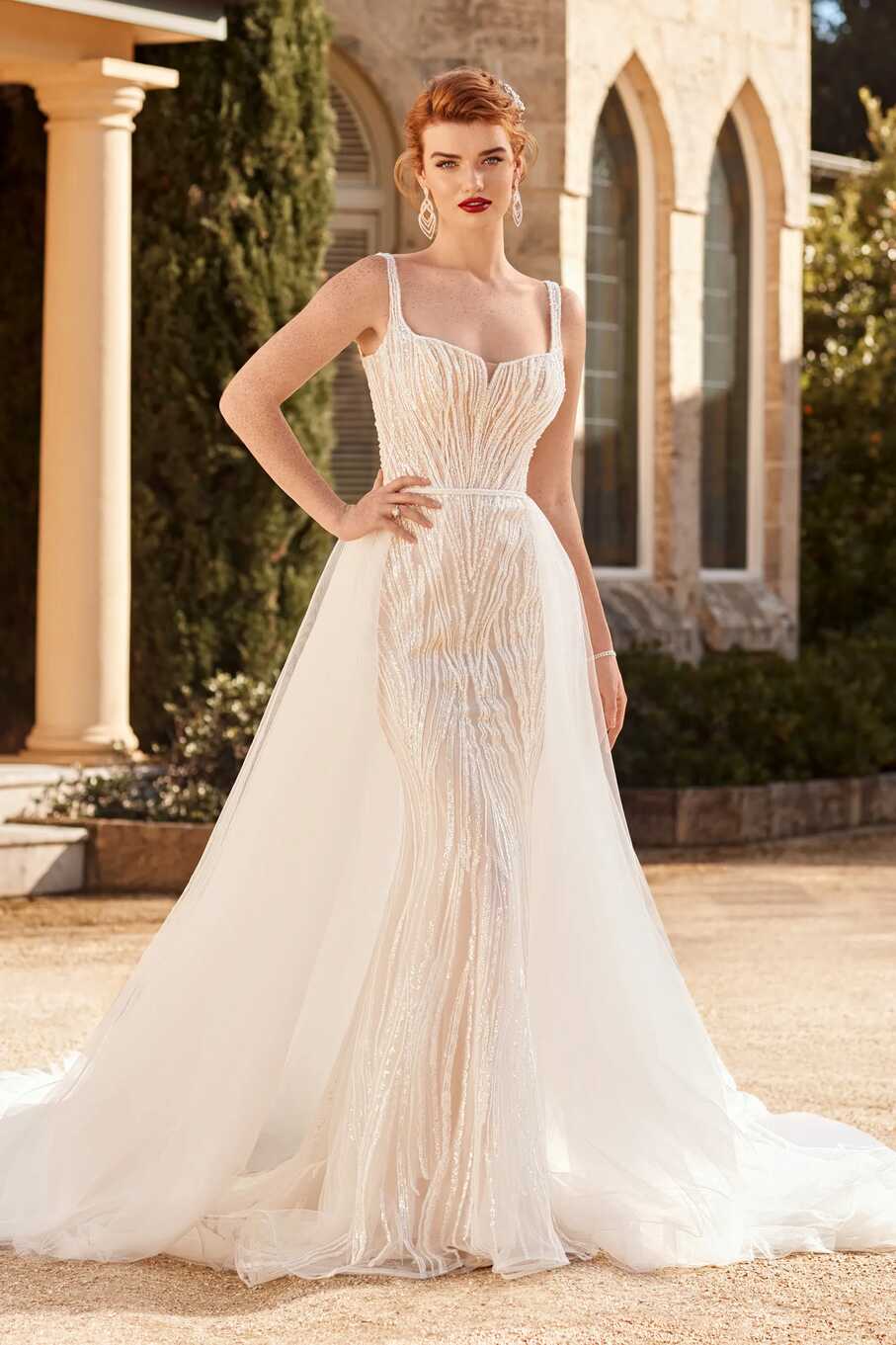 Beaded Bridal Gown with Detachable Train | Sophia Tolli