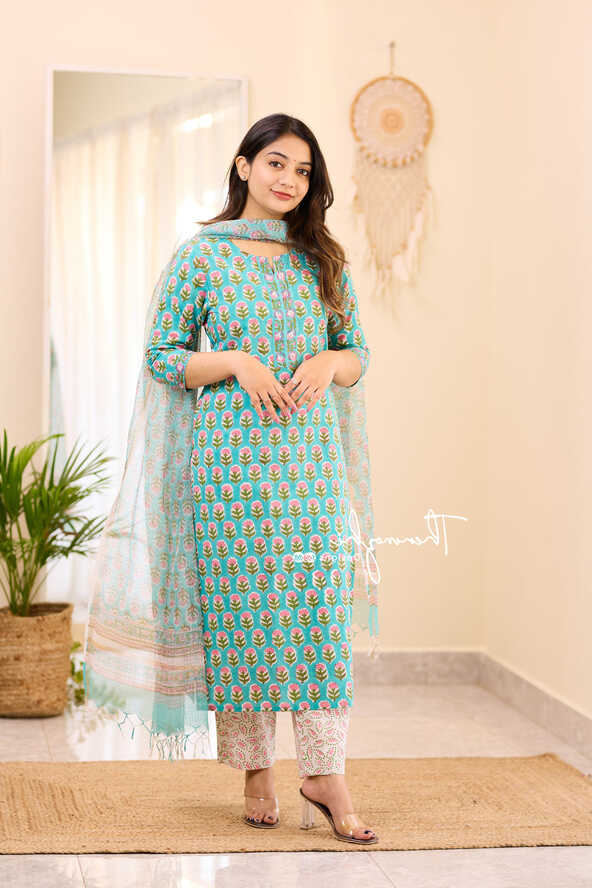 Beautiful Blue Cotton Salwar | Colorful Suit