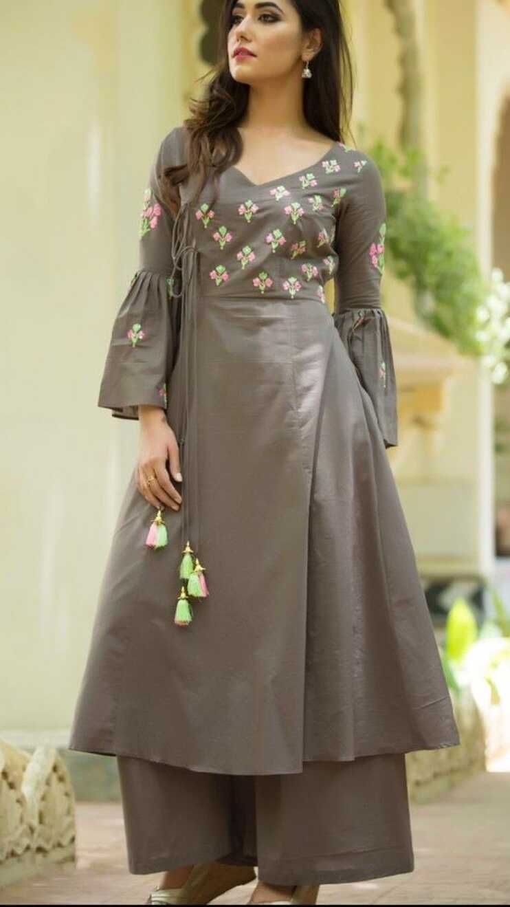 Beautiful Cotton-Silk Kurti with beautiful embroidery and dori ...