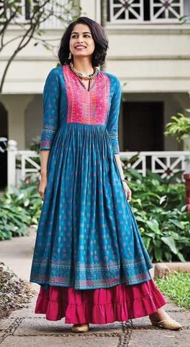 Beautiful Long Dress/Kurti set. | Indian dresses, Indian designer ...