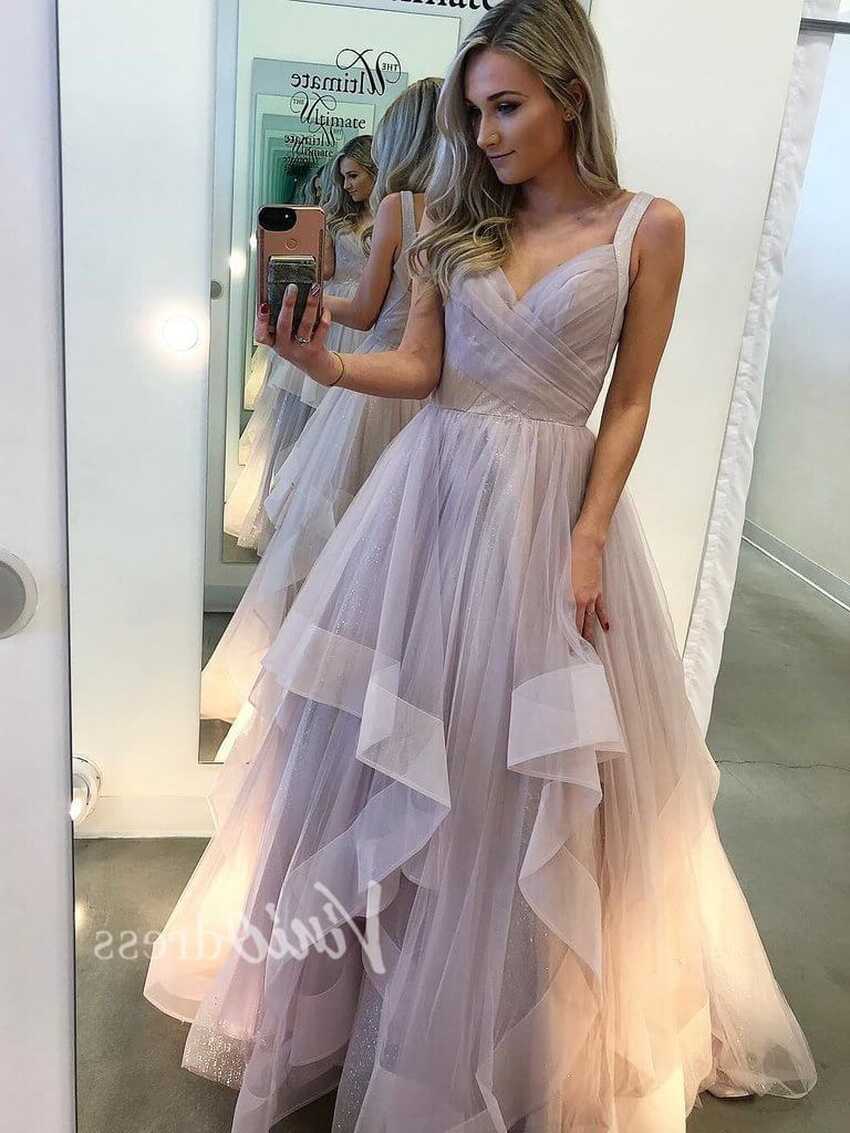 Beautiful Mauve Long Prom Dresses with Broad Straps FD1400 ...