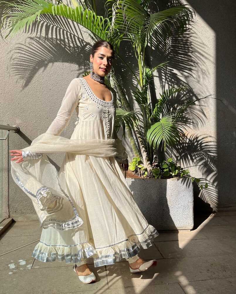 Beautiful Party Wear White Anarkali Gown - Evilato