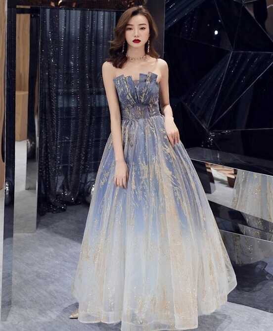 Beautiful Unique Style Tulle Long Party Dress, Long Formal Gowns 2019