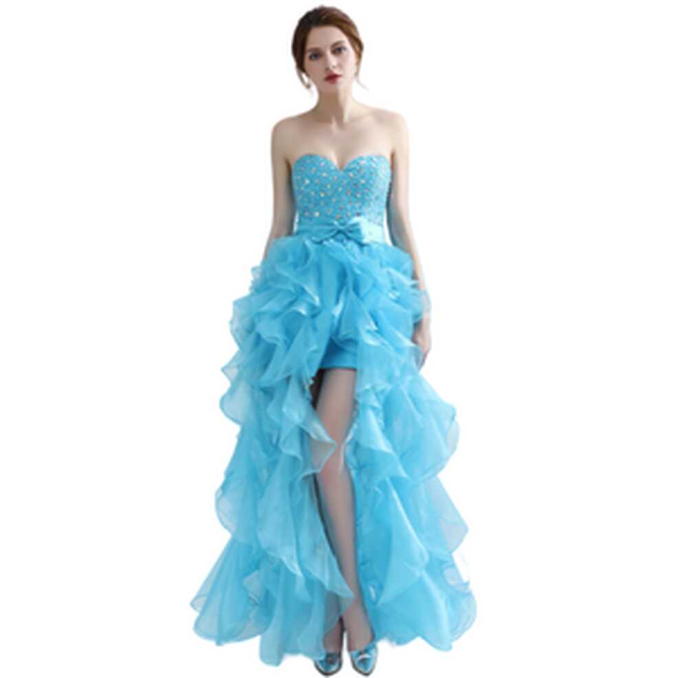 Beautiful Wholesale ruffles short front long back prom dress For ...