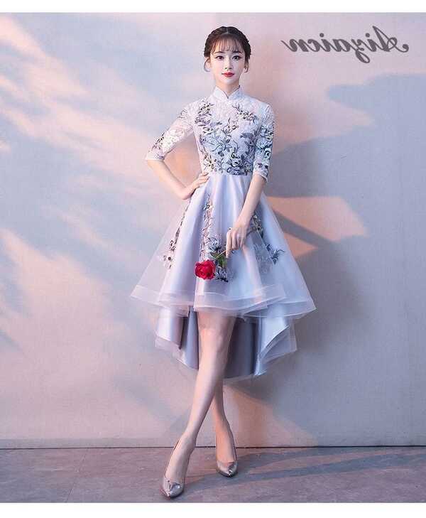 Before Short Chinese Evening Dress Elegant Summer Women Sexy ...