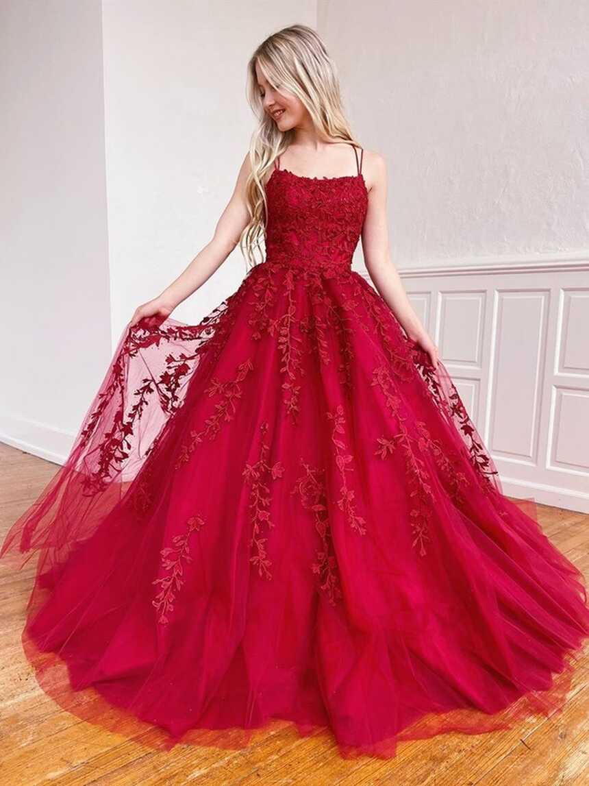 Best 2024 Long Burgundy Lace Prom Dresses Wine Red Evening Dresses ...