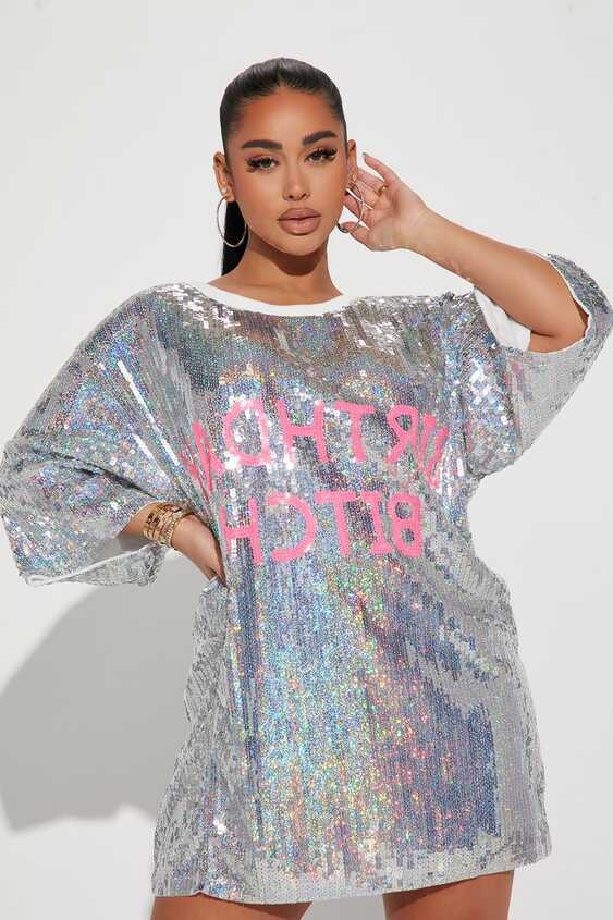 Birthday Sequin Mini Dress - Silver | Fashion Nova, Dresses ...