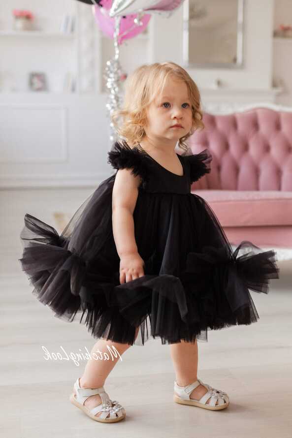 Black 1st Birthday Tutu Dress For Baby Girl