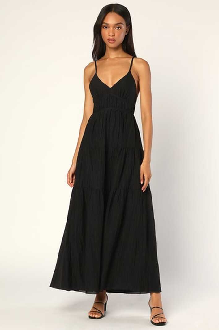 Black Backless Dress - Tiered Maxi Dress - Backless Maxi Dress - Lulus