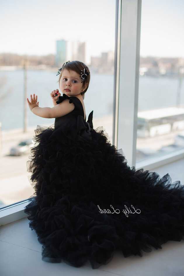 Black Birthday Baby Dress, Flower Girl Dress, Princess Outfit ...