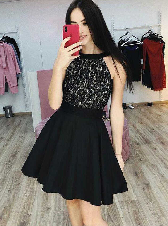 Black Cocktail Dresses,A-line Cocktail Dress,Short Cocktail Dress ...