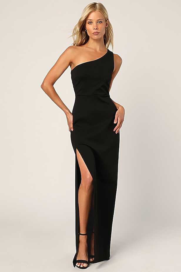 Black Dress - One-Shoulder Maxi Dress - Sleeveless Dress - Lulus