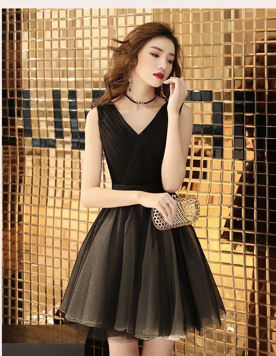 Black Evening Dress, Modern Homecoming Dress,short Mini Dress ...