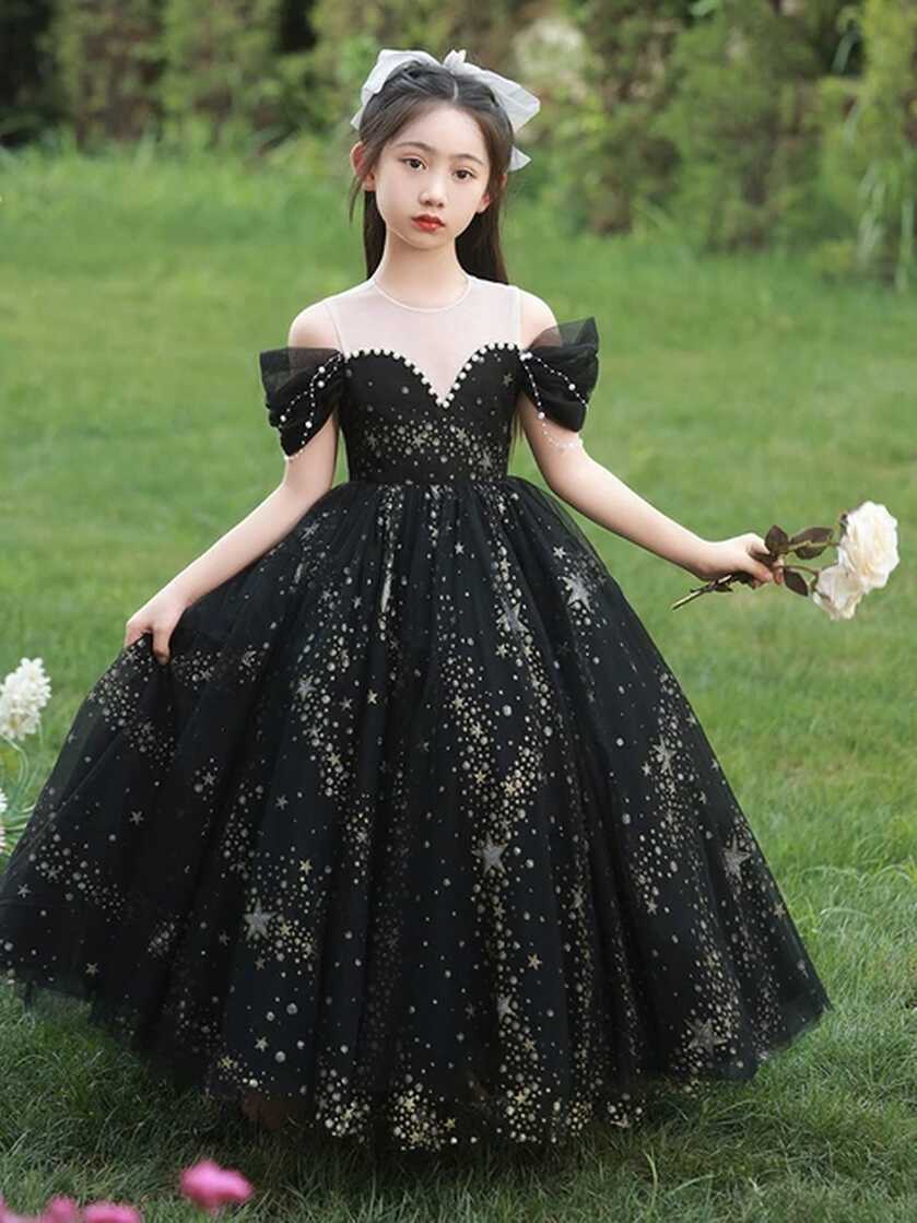 Black Evening Dresses for Kids Girl Elegant Gala Dress for Girls ...