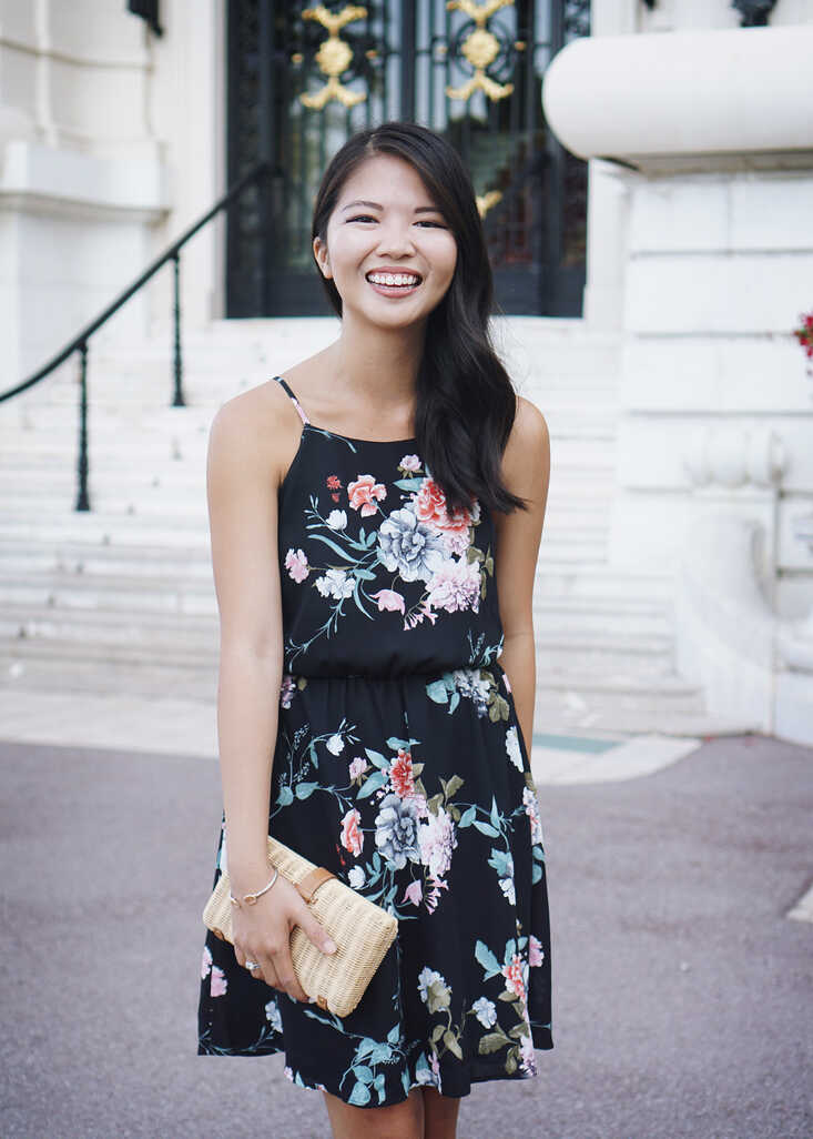 Black Floral Dress in Monte Carlo – Skirt The Rules | NYC Style ...