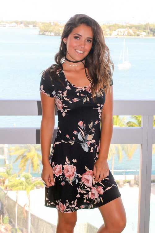 Black Floral Short Dress | Short Dresses – Saved by the Dress