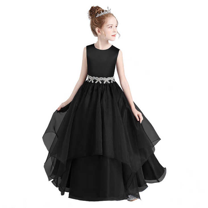 Black Flower Girl Ball Gown Dress | Junior Bridesmaid