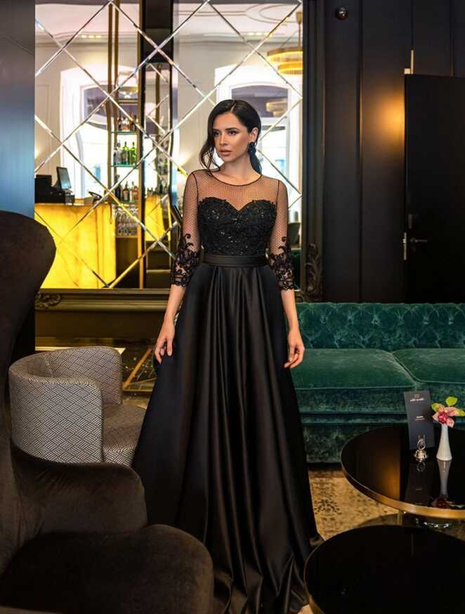 Black Formal Gown, Black Elegant Dress, Evening Dress, Princess ...