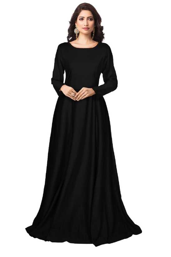 Black Full Sleeves Party Wear Gown, Size: M &amp; XL at Rs 549 in ...