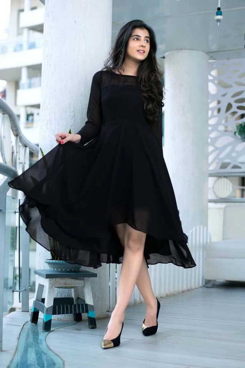 Black Georgette Dress – Label Shaurya Sanadhya