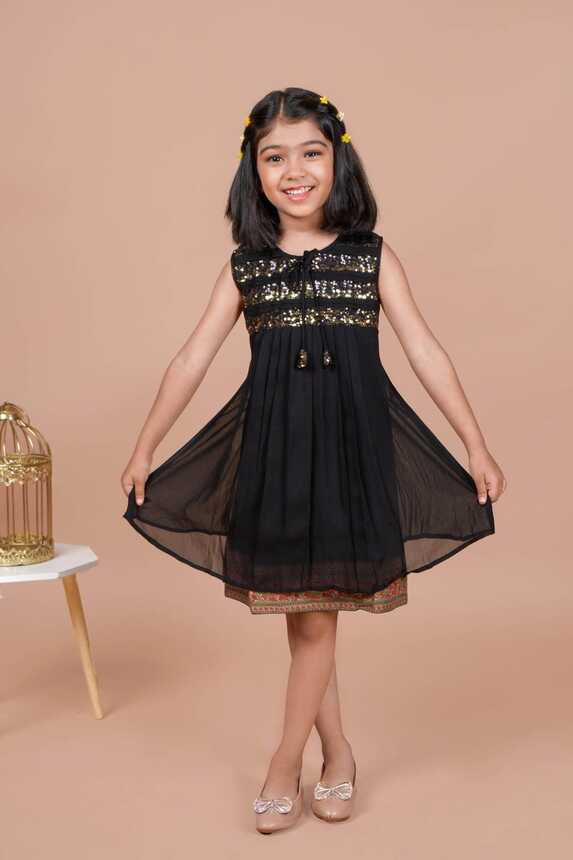 Black Georgette Frock for girls. – Lagorii Kids