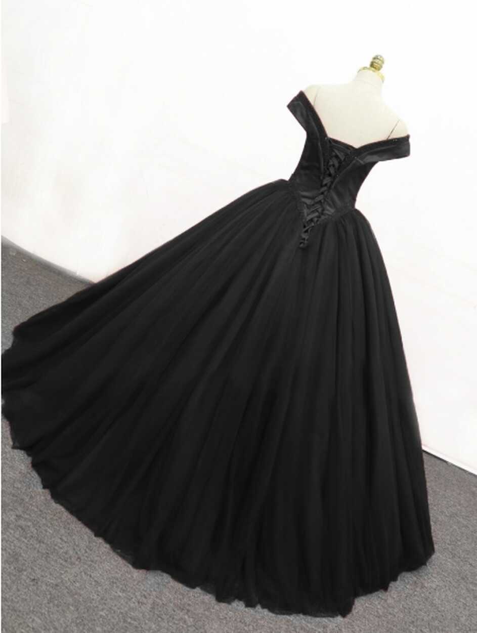 Black Gothic Princess Ball Gown Wedding Dress - Devilnight.co.uk