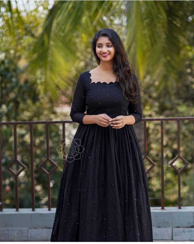 Black Gown With Dupatta For Women - Evilato Online Shopping