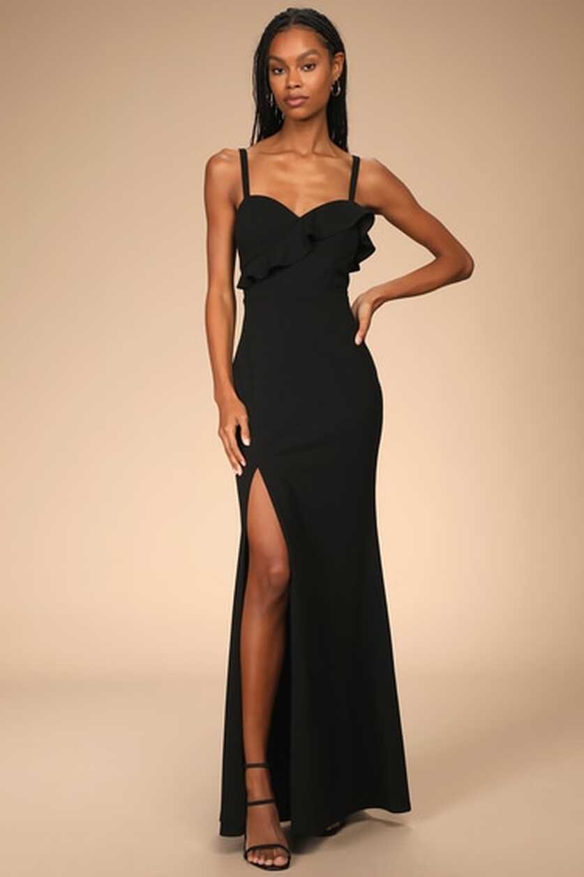 Black Maxi Dress - Mermaid Dress - Ruffled Dress - Maxi Dress - Lulus