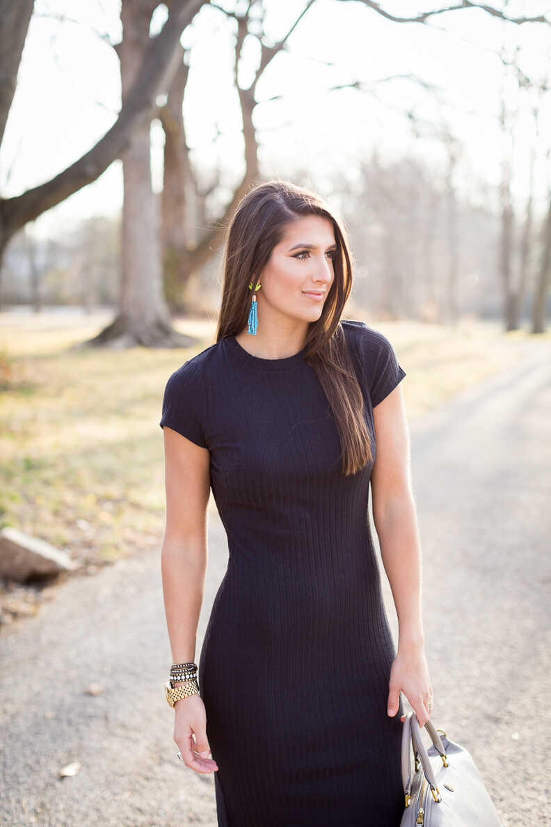 Black Midi Dress | A Southern Drawl