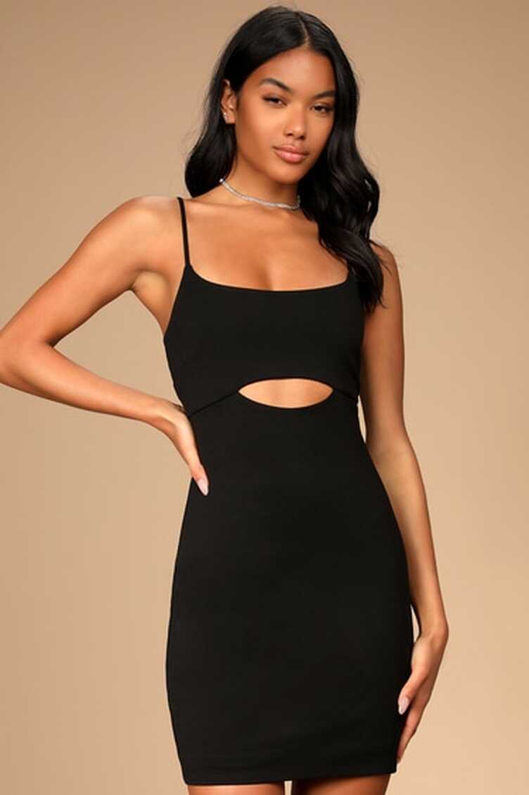 Black Mini Dress - Bodycon Mini Dress - Short Cutout Dress - Lulus