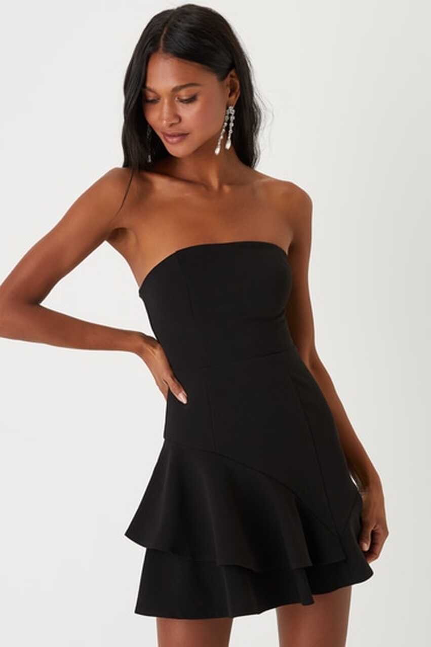 Black Mini Dress - Sexy Black Dress - Strapless Mini Dress - Lulus