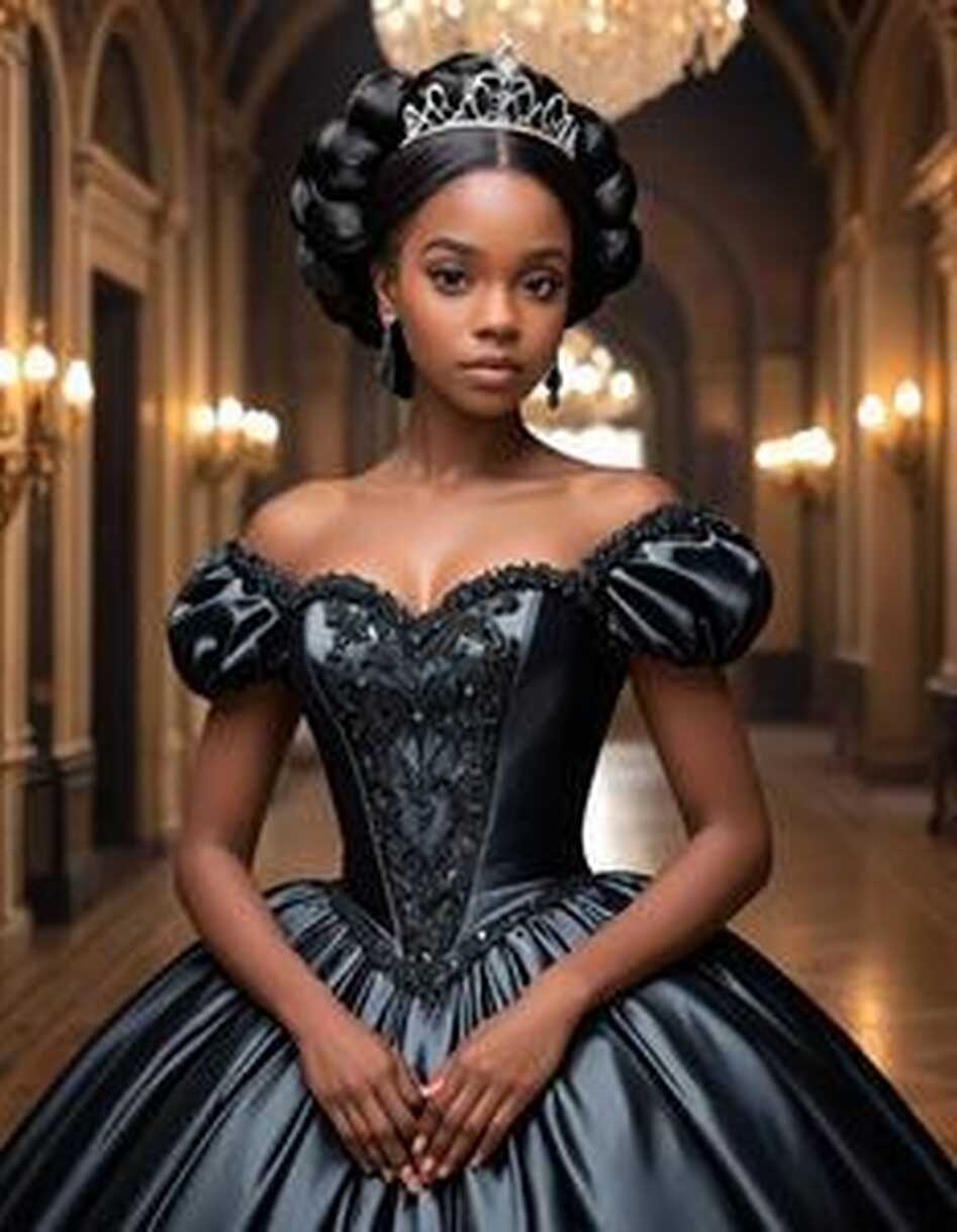 Black Princess Ball Gown Face Swap ID:1889810