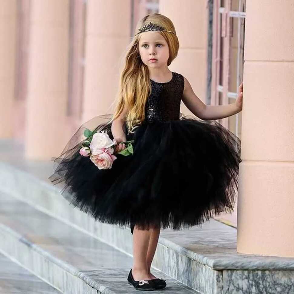 Black Princess Black Ballgown Dress With Hollow Out Back For Baby ...