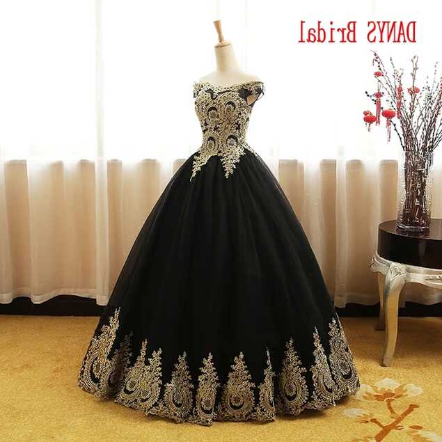 Black Puffy Quinceanera Dresses Girl Princess Ball Gown Plus Size ...