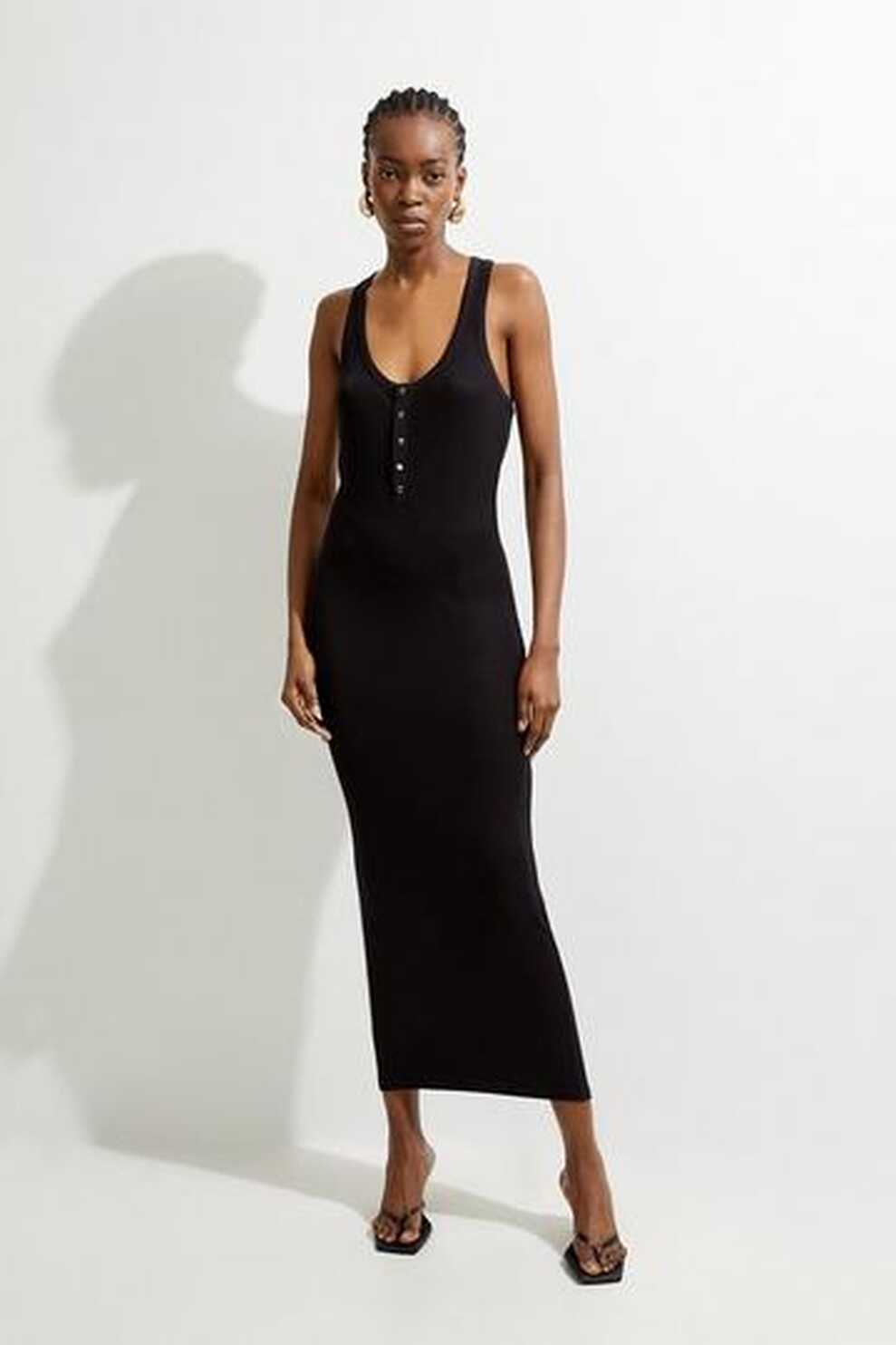 Black Ribbed Dresses | Karen Millen