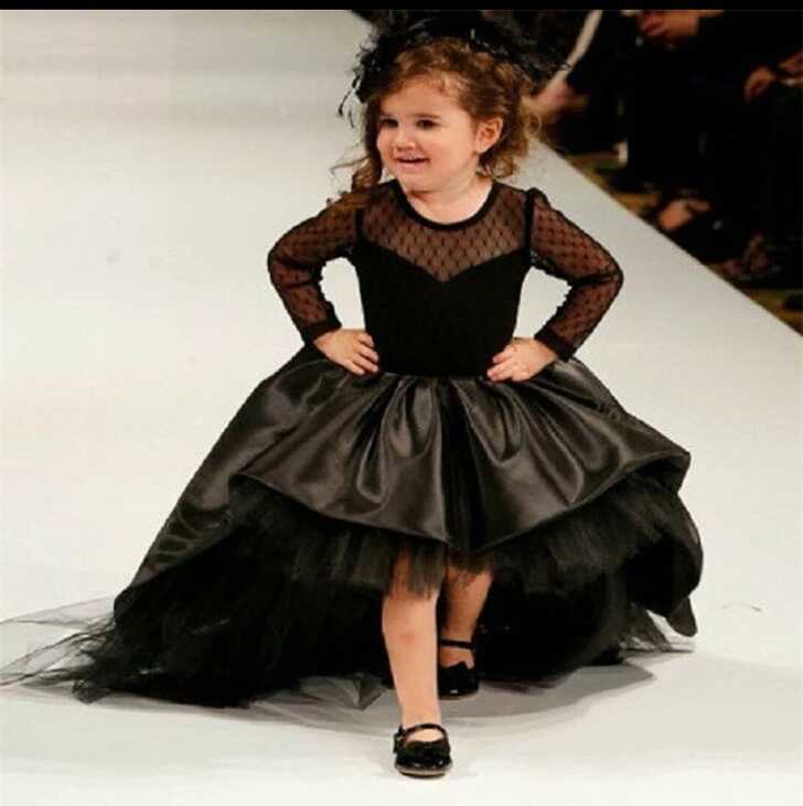 Black Satin Gown for kids – www.soosi.co.in