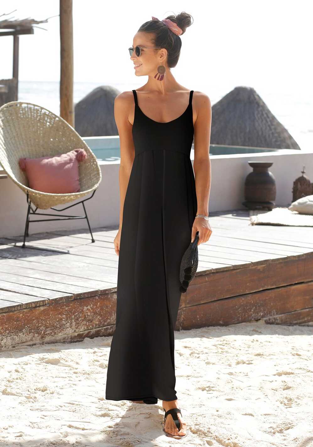 Black Tie Back Maxi Dress X30124 | LASCANA