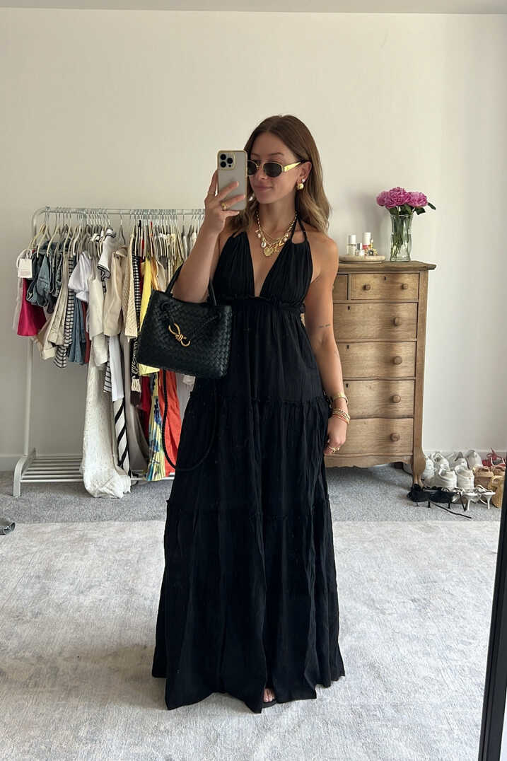 Black Tiered Halterneck Maxi Dress curated on LTK