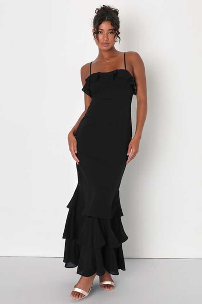 Black Tiered Maxi Dress - Black maxi Dress - Sleeveless Dress - Lulus