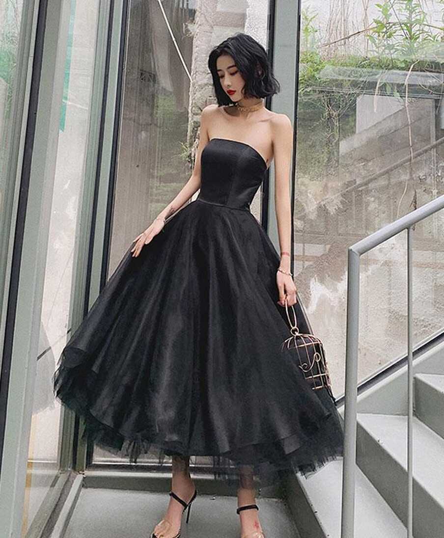 Black Tulle Short Prom Dress,black Evening Dress,gala Dresses ...