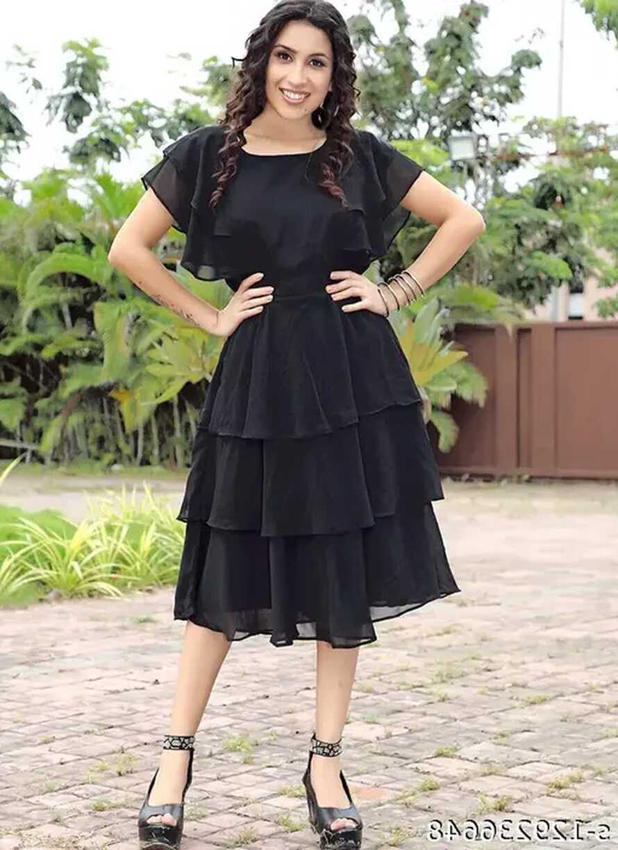 Black Western Dress,Midi dress,Black Black Dress