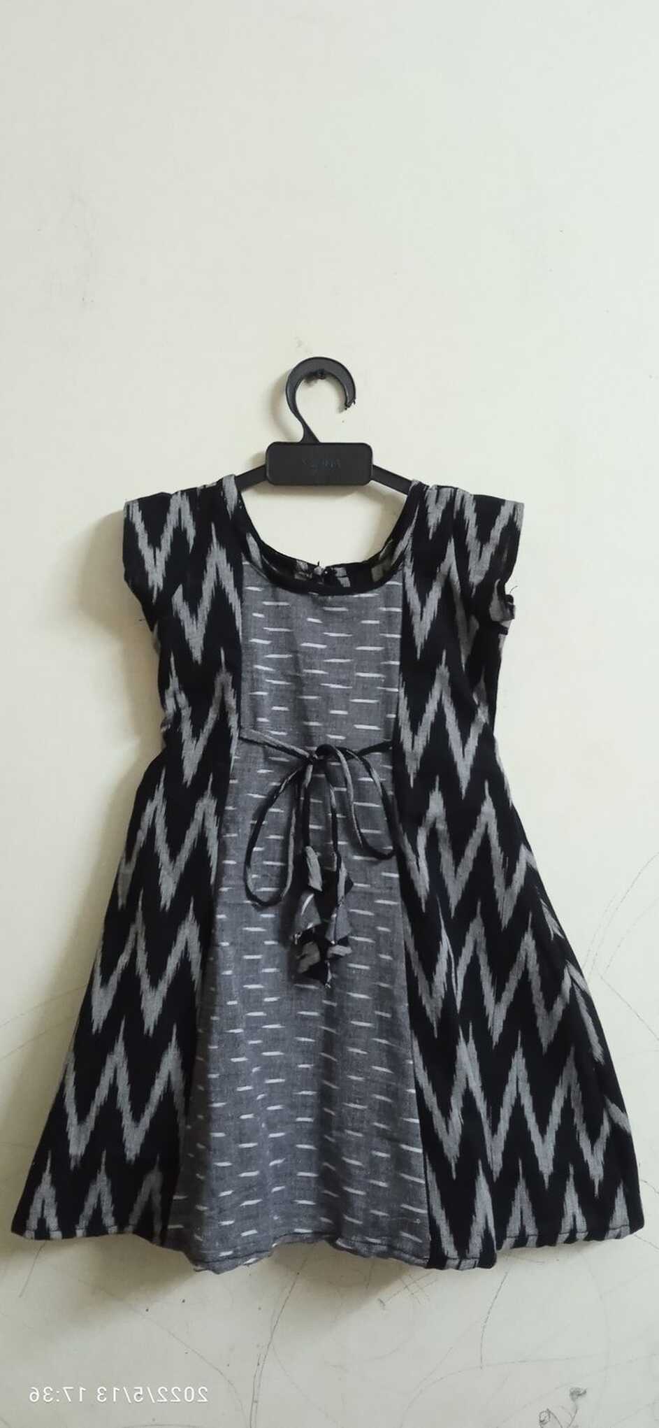 Black Zigzag cotton Dress