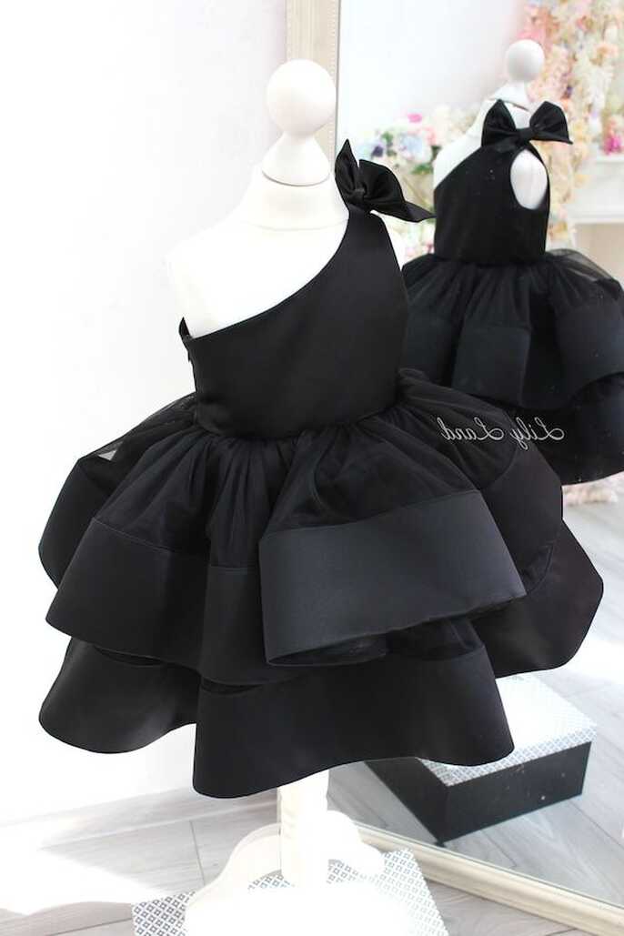 Black baby girl birthday dress, one shoulder baby dress, first ...