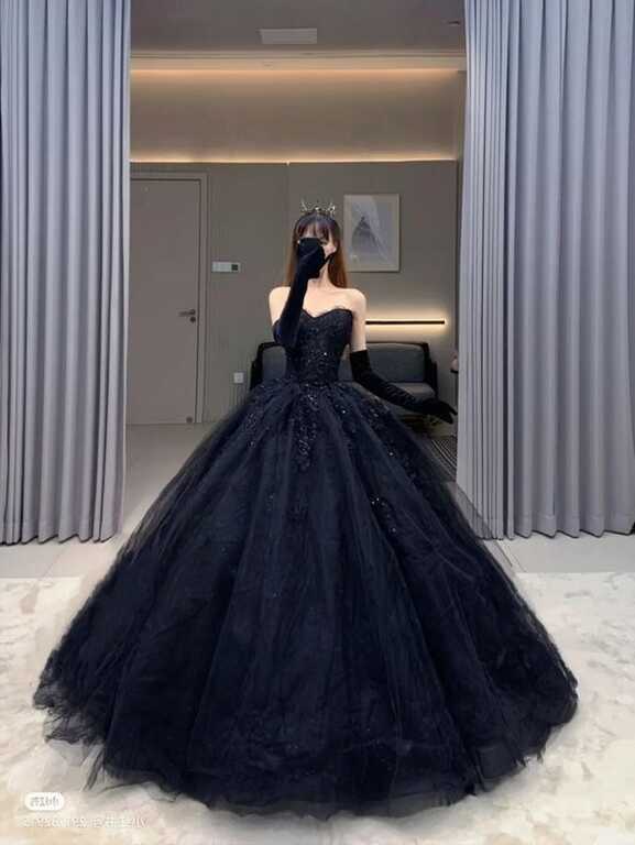 Black ball gown